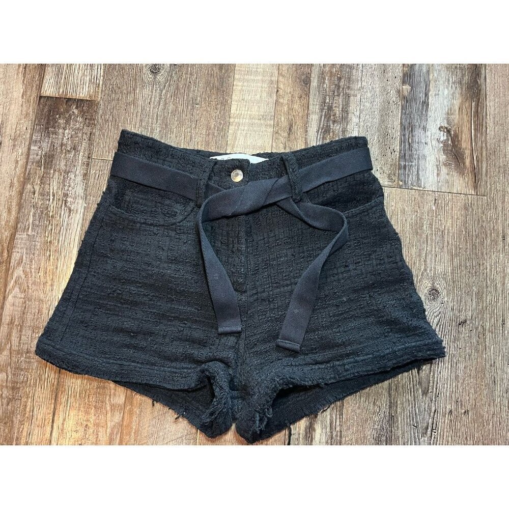 IRO Nannie Belted Bouclé-tweed Shorts Black Size 34 or XS - Picture 3 of 9